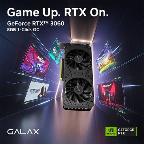 Galax RTX 3060 1-Click OC 8GB Gaming Graphics Card